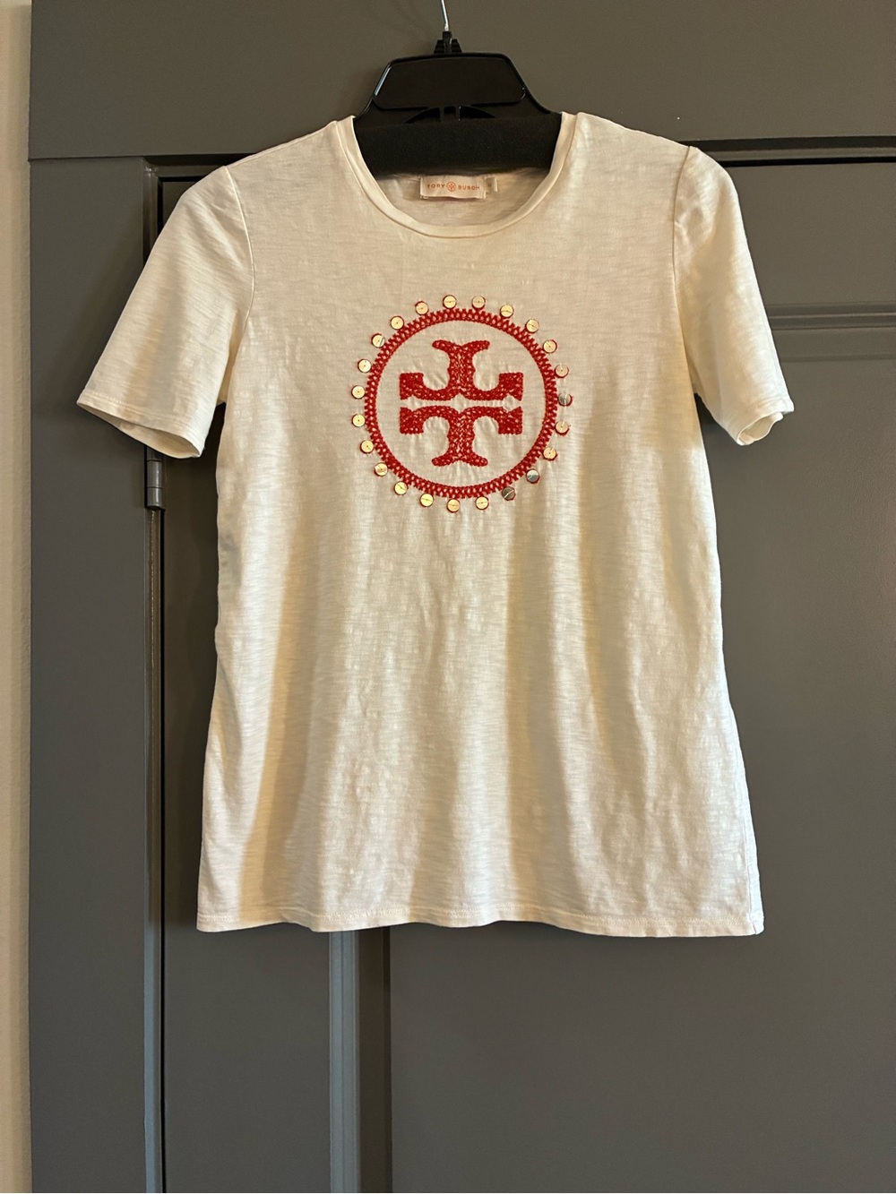 Tory Burch Cream Stretch Jacket with Color Embroidered Trim & Matching Top - Picture 6 of 11
